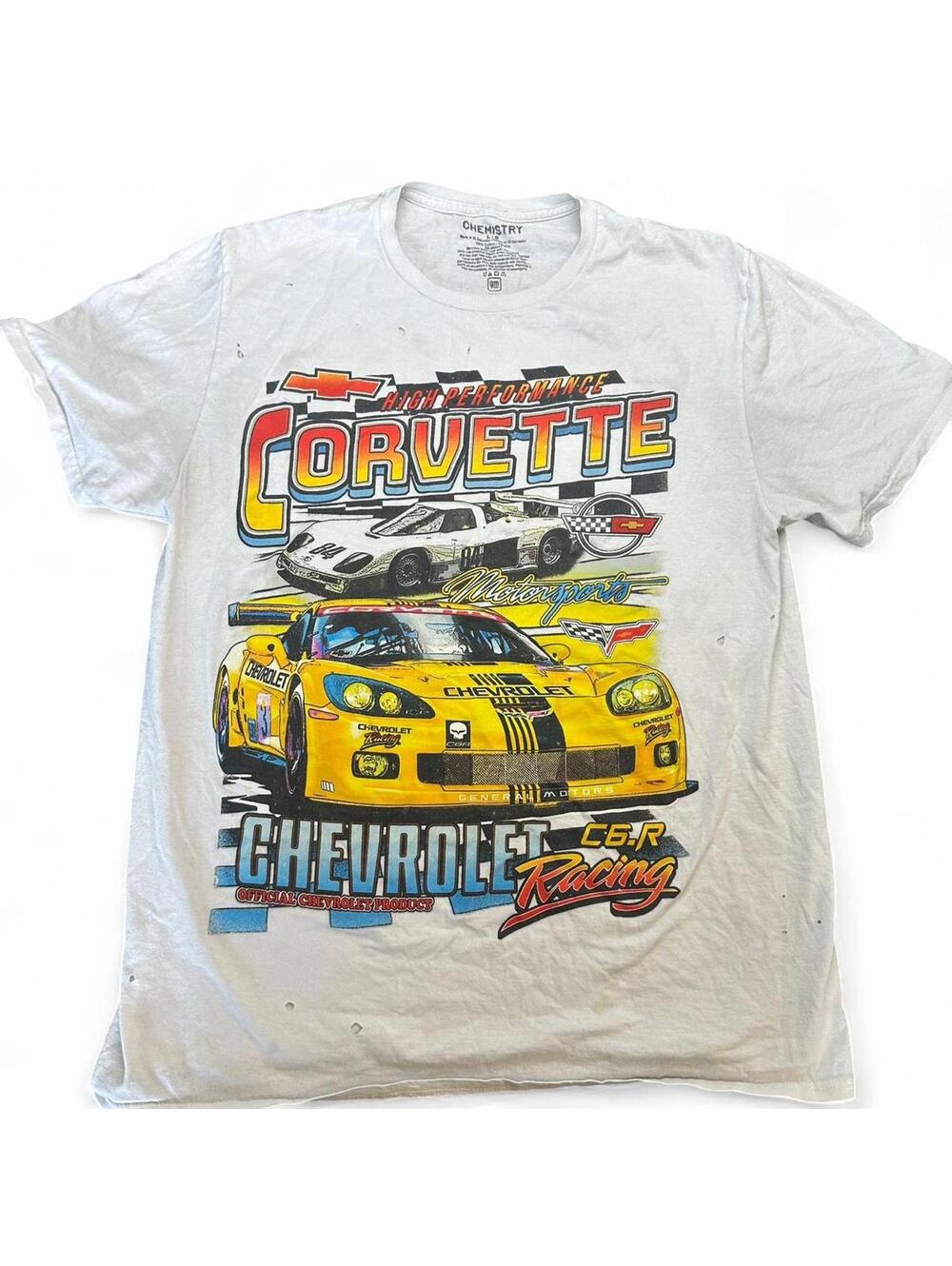 Distressed Corvette Racing T-Shirt Size Large